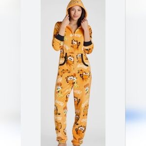 Garfield The Movie Soft Union PJ Cozy Suit Sz M (8-10) Women/Unisex